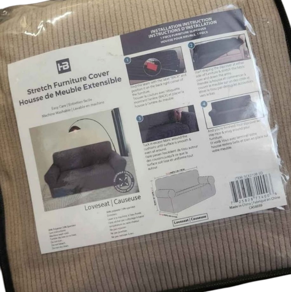 NWT Loveseat Stretch Furniture Cover in Beige
